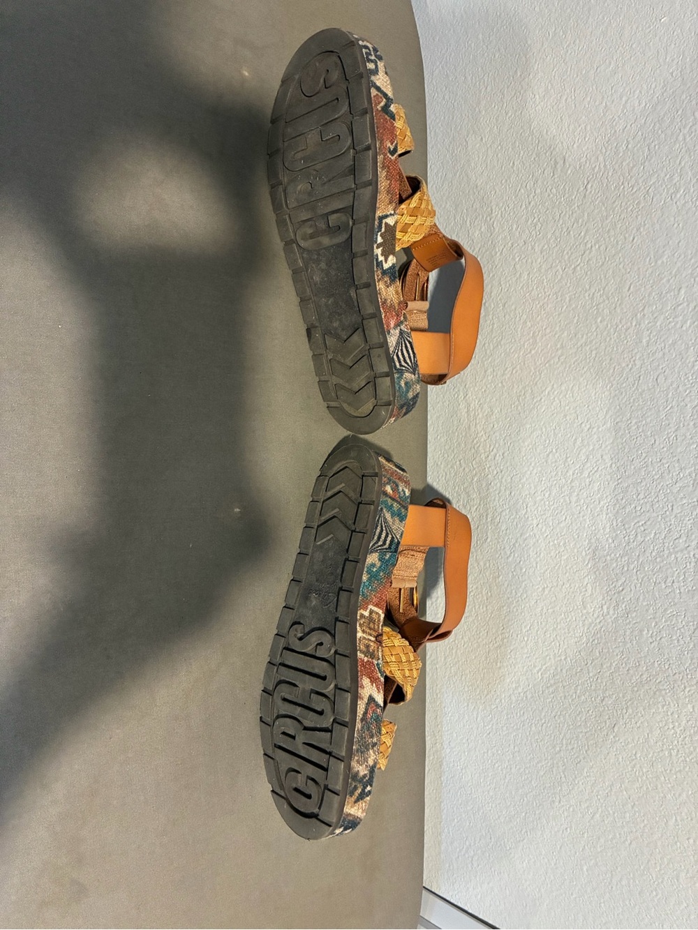 Circus by Sam Edelman Tan and Mustard Woven Platform Sandals with Ankle Buckle - Picture 7 of 7